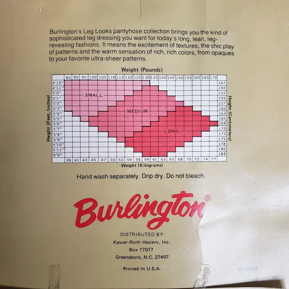 Vintage Burlington Shadow Rib Sheer Red Panty Hose Womens Size Long NEW
